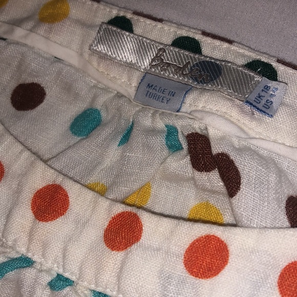 Boden Millie linen polka dot short sleeve top size 14 - Picture 5 of 6